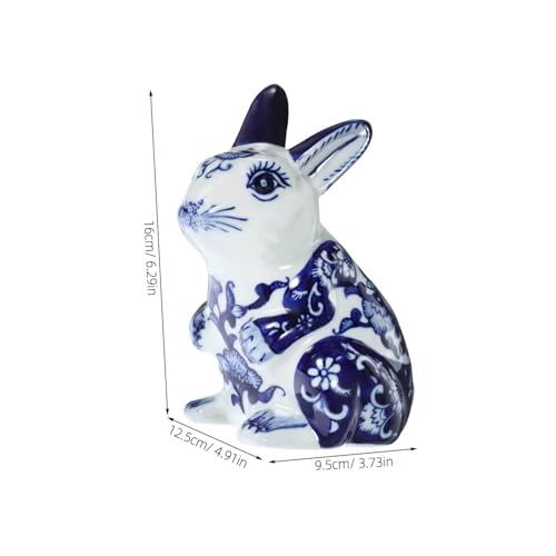 Figurine lapin en céramique statuette maison et bureau - 3