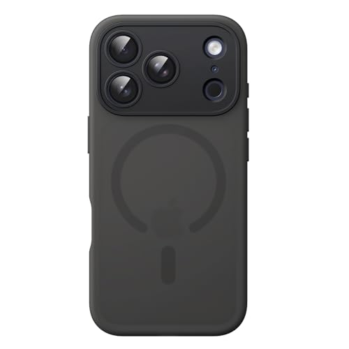 Image of JETech Magnetic Matte Case for iPhone 17 Pro Max, Black | Compatible with MagSafe, Translucent Frosted Soft TPU Cover, Anti-Yellowing, Anti-Fingerprint, Shockproof