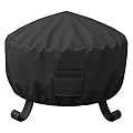 SHINESTAR 36 Inch Round Fire Pit Cover, Fits 30-36'' Wood Burning Fire Pit for Bali Outdoors, Sunnydaze, YAHEETECH and More, Waterproof & Windproof, 36 Dia x 24 H
