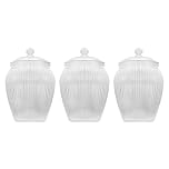 YöL Pack of 3 1500ml Clear Plastic Round Ribbed Sweet Jar With Pull Off Lid Large Candy Storage Container Textured Treat Jar For Sweets Biscuits Chocolate Kitchen Pantry Party Display