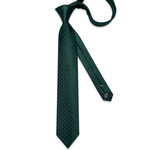 Image of DiBanGu Mens Silk Plaid Tie and Pocket Square Set | Elegant Silk Formal Tie Set, Woven Check Necktie and Cufflinks Tie Clip Set, Perfect for Wedding Party, Comes in Gift Box
