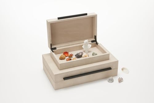Generic AD-24001 Sagala Set Of 2 Ivory Shagreen Decorative Boxes thumb #2