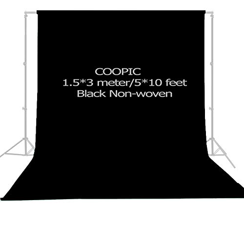 COOPIC Create Cool Pictures1.5x3m / 5x10ft BLACK Non-woven fabric Photo Photography Backdrop Background