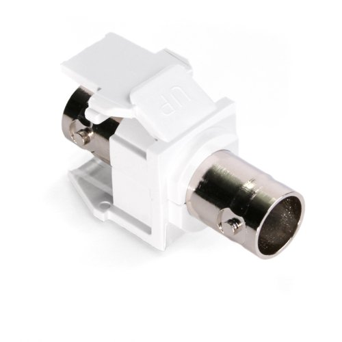 Adaptador BNC Leviton QuickPort blanco para organizar los cables de video en casa