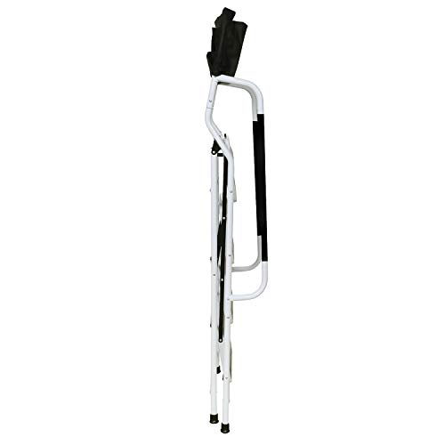SUPPORT PLUS Folding 4-Step Safety Step Ladder - Step Stool with Padded Side Handrails, Tool Pouch Caddy, Wide Steps