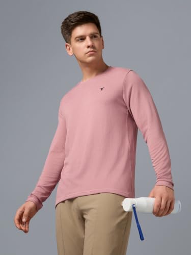 Image of TECHNOSPORT Men's Slim Fit Full Sleeve Round Neck T-Shirt, Double Cool Quick Dry Moisture Wicking Stretchable Sports Gym and Casual Wear
