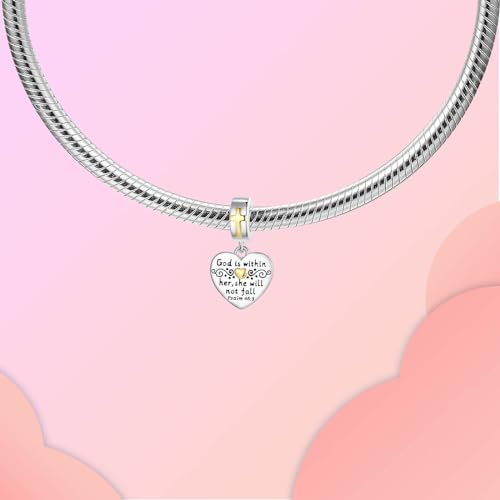 Image of LUXILLA Love You Best Friend Grandma Wife Heart Charm 925 Sterling Silver Charms Fit for Bracelets Necklace Jewelry Gift for Women