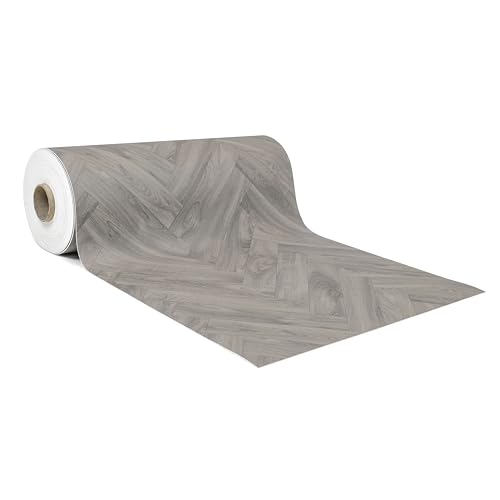 GIURI TESSUTI - Pavimento PVC - Rivestimento in Vinile H 100cm, Venduto al Metro Lineare per Uso Residenziale Moderato - Texture Antiscivolo Impermeabile e Supporto in Tessuto (CASLIN GREY)
