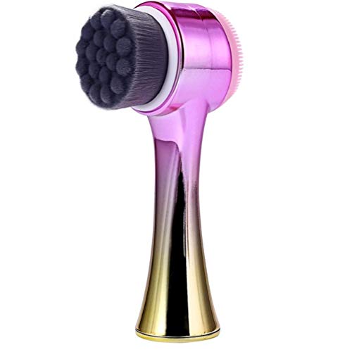 Double-Sided Manual Facial Cleansing Brush - 2 in 1 Face Wash Brush for Gentle Exfoliating, Deep Cleansing, Makeup Removal, Massaging and Removing Blackhead Wash Suitable for All Skin Types