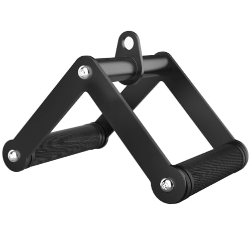 Fit4Fun Poignée double en D pour tirage horizontal, barre en V antidérapante en caoutchouc pour machine à câbles, poignée de tirage robuste pour l'entraînement du dos