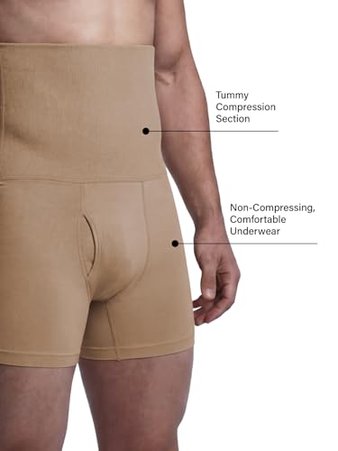 Image of DAMENSCH Men's Compression Shapewear Trunk, Comfortable Stretchy Body Shaper, Posture Correcting Tummy Tucker, Breathable Support Underwear