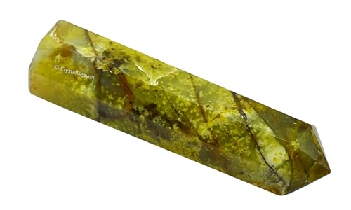 Image of Crystal Heaven Green Opal Crystal Tower Obelisk Point For Chakra, Healing And Balancing - Aaa Grade Original Certified Gemstone Agate For Reiki Meditation Yoga Spiritual (3-4 Inches)