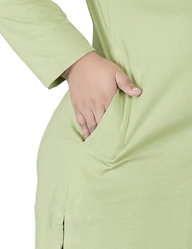 Image of CUPID Women Plus Size Cotton Round Neck Full Sleeves T-Shirt, Nightwear, Sleepwear, Daily Use Gym n Lounge Wear Long Tops for Ladies 3XL to 7XL