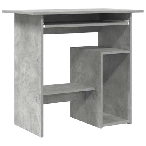 vidaXL Escritorio de Ordenador Despacho Ejecutivo Oficina Estudio Robusto Estable Simple Contrachapada Gris Hormigón 80x45x74 cm