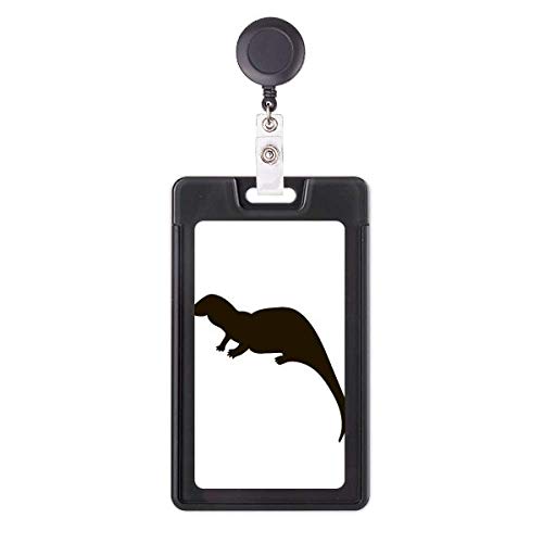 Enrouleur de badge animaux de mer noir avec cordon rétractable haute résistance