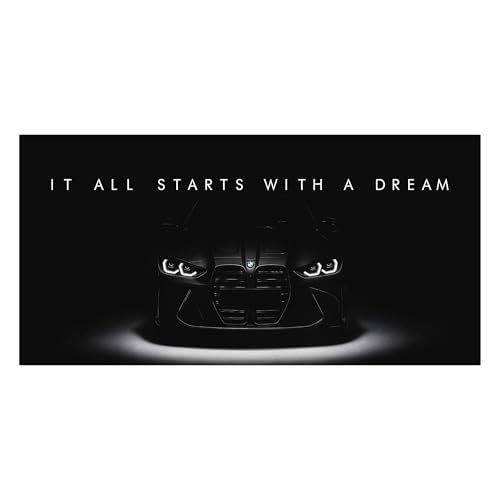 Motivational Wall Art for Office, Super Car Art Canvas, Inspirational Automotive Decor for BMW M4 Competition Sportscar Lovers, Motivational Wall Decor for Home, Car Poster (20" x 40" in)