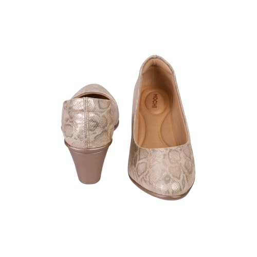 Image of Mochi Women Synthetic Leather Block Heel Pump /Formal Shoes