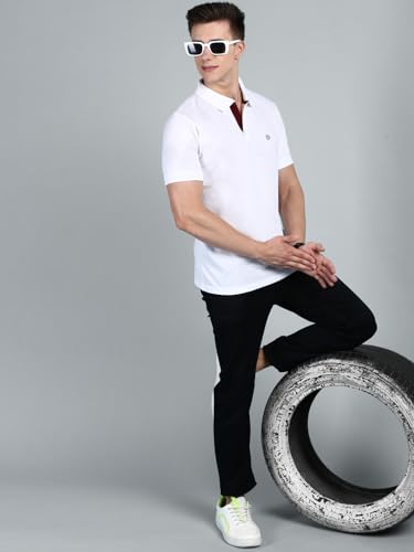 Image of Lux Cozi Mens Cotton Solid Relaxed Fit Polo Shirt