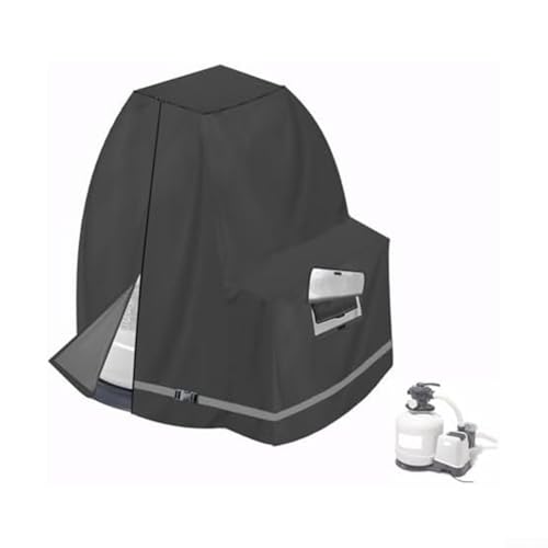 Sand Filter Pump Protector, Waterproof 420D Oxford Cover for 12 16 Inch Pumps, Enhanced Stability with Buckle Fastening (black)