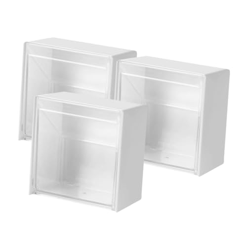 VICASKY Organizer da Parete per Bagno 3 Pezzi, Contenitore Porta Cotton Fioc e Dischetti di Cotone, Scatole Portaoggetti Salvaspazio in Resistente, per Zona Lavabo e Cosmetici