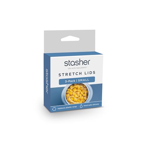 Stasher Premium Reusable Silicone Stretch Lids, Clear, 3pk of 2.5” Lids, Airtight Seal, Food Container Covers, BPA Free, Leak-free, Dishwasher Safe, Microwave Safe, Eco-Friendly - Thumbnail 6