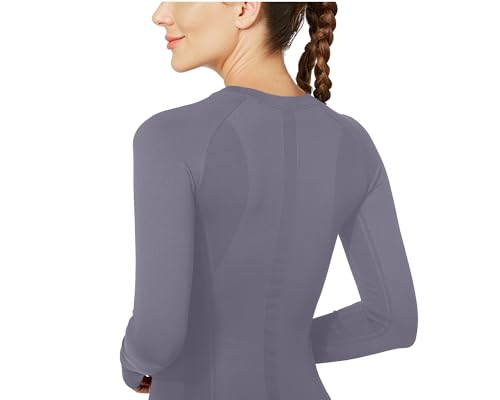Image of MathCat Workout Shirts for Women Long Sleeve, Workout Tops for Women, Quick Dry Gym Athletic Tops,Seamless Yoga Shirts XS-XL