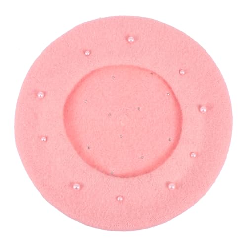 VANZACK Girl Beret Hat Boys and Girls Casual Hat Stylish Beret Cap for Outdoor Beach Vacation Pink