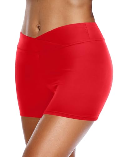 Image of Womens V Cross Swim Shorts Tummy Control Bottoms (Available in Plus)