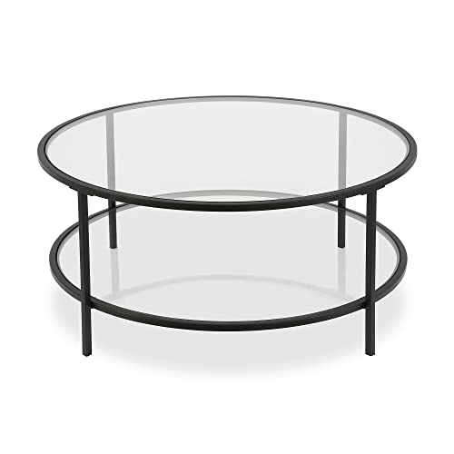 Image of Henn&Hart 36 inch Modern Coffee Table, Black