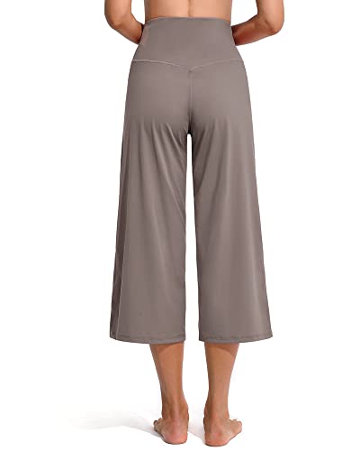 Image of Promover 14 inch /21 inch /23 inch /25 inch Inseam Capri Pants for Women Wide Leg Yoga Cropped Pants with Pockets Loose Casual Summer Pant