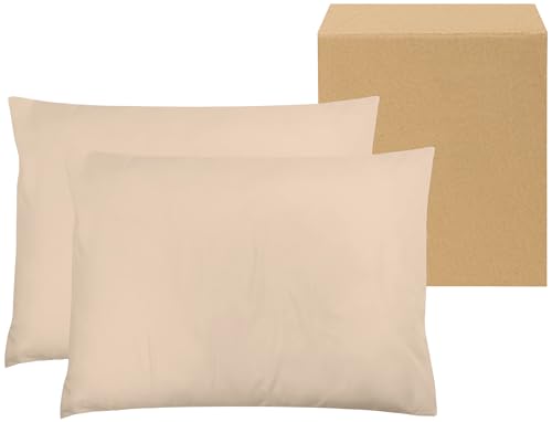 ZPECC Pillow Cases Bulk 24 Pack - Standard Pillowcases with Envelope Closure, Soft Brushed Microfiber Pillow Cover for Hotel Airb&bs Hospital Bedding Essential, Beige