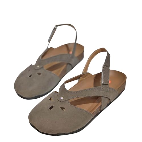 Ofertas Flash Del Dia Zapatos Verano Mujer,Sandalias Mujer Comodas Hueco Sandalias Ajustable con Hebilla Casual Sandalia de Planas con Punta Cerrada Moda Minimalismo Zapatillas Comodas de La Playa