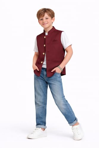 Image of BABY BOSS Stylish & Soft Sleeveless Waistcoat Nehru Jacket for Kids Boys