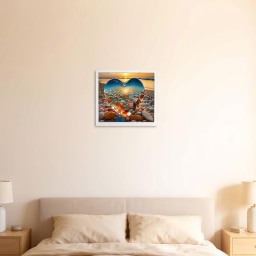 Image of 1000 Piece Puzzles for Adults, Heart Beach Wooden Jigsaw Puzzle, 50x70cm Finished Size for Home Wall Decoration and Leisure