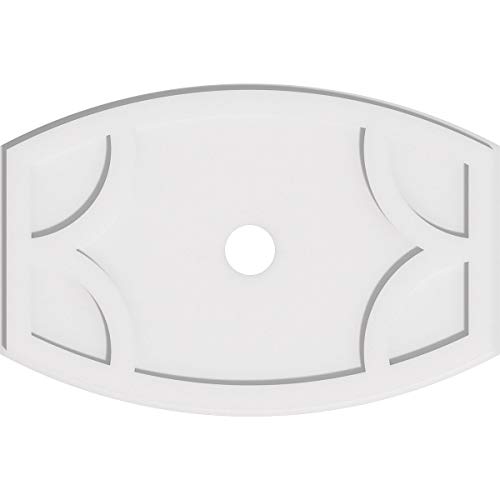 Image of Ekena Millwork CMP30X20KY-03000 Kailey Architectural Grade PVC Contemporary Urethane Ceiling Medallions 30 inchW x 20 inchH x 3 inchID x 16 1 /4 inchC x 1 inchP