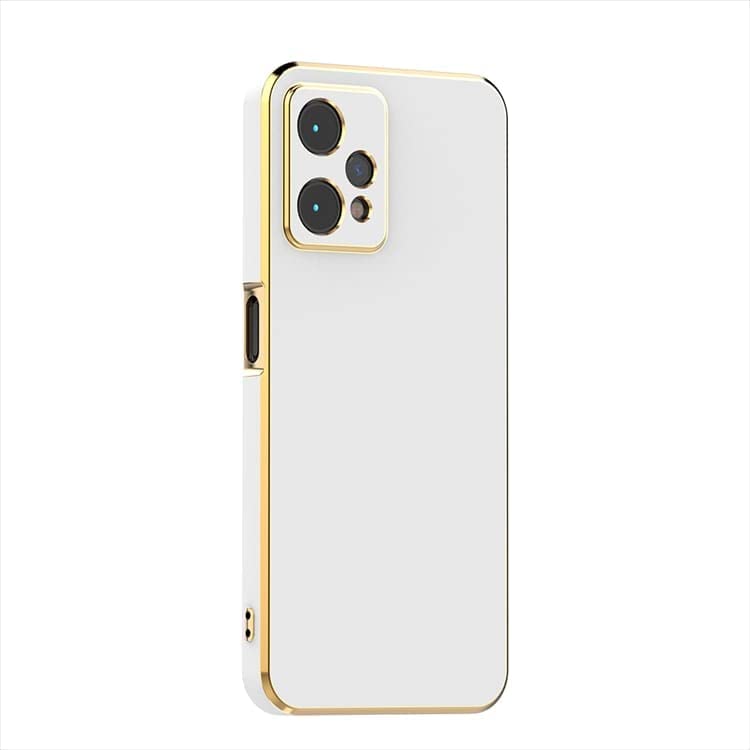 Erams Online for Redmi K50i 5G Luxury 6D Plating Soft Casing Silicone Square Frame Gold Phone for Redmi K50i 5G (White)-image-28