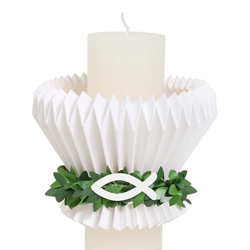 BOFUNX Decoración de Velas de Comunión Protector de Goteos de Velas Colector de Gotas de Velas Protección Antigoteo Portagotas Adorno para Mesa de Vela para Comunión Bautizo Boda Cumpleaños