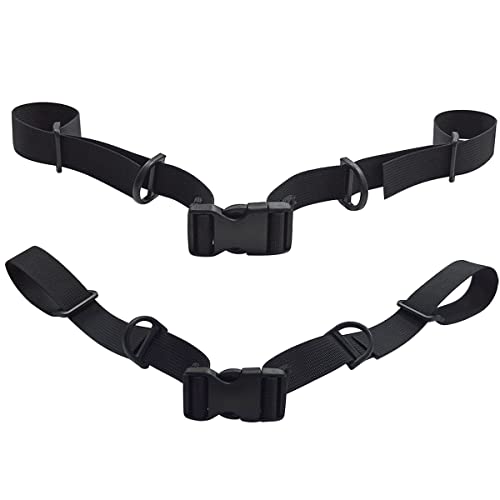 Tenalleys 2 Pieces Backpack Chest Strap Adjustable Chest Harness Backpack Accessory Strap fit Hiking and Jogging Camping (Black)