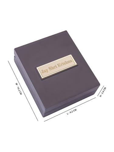 Image of 24K Gold Polished Brown and Gold Color Shree Radha Krishna Small Pooja Box | Ideal Gift for Hindu Religious, Family and Friends, Corporate Gifts etc... | Worship, Gifting, and Spiritual Blessings.