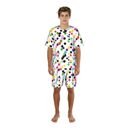 Pyjama à pois homme Twister en coton doux pour tenue de nuit confortable et détente
