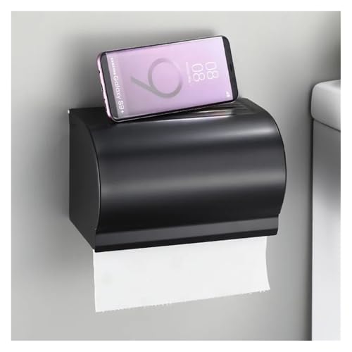 Bathroom Paper Holder Aluminum Black Roll Brief Tissue Rack Toilet