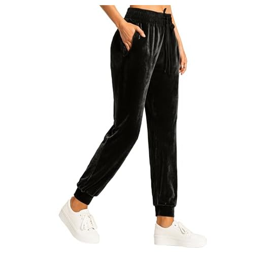 Conceited Velour Velvet Jogger Leggings for Women - JK-A236 - Jogger Black - Small