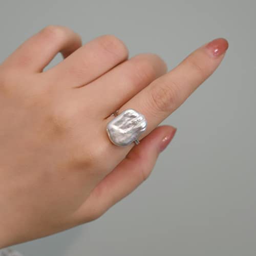 Bague perle d'eau douce réglable, le cadeau idéal en argent 925