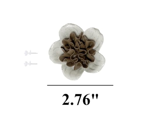 Image of Azalea, 2.76 inch,Ceramic Flower Wall Art Decor, Artificial Flower Wall Sculpture,Handmade Ceramic Flowers for Home,Hallway,Living Room, Kitchen,Bathroom (Spotted Color)