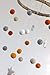 Felt Ball & Star Pom Pom Nursery Ceiling Mobile- Orange, Almond, Gray & White- Neutral Children's Room Ceiling Decor- Nursery Boy Girl Baby Shower Gift- Handmade - 100% Wool Felt Shapes