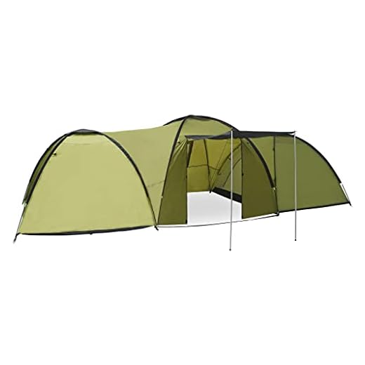 vidaXL Tienda de Campaña Tipo Iglú 8 Personas Carpa para Playa Picnic Camping Impermeable Estable Duradera Plegable Instantánea y Portátil Verde