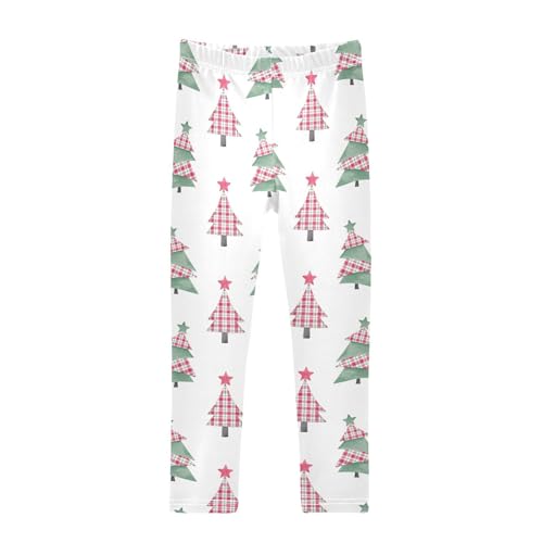 CaTaKu Girls Leggings Christmas Trees Buffalo Leggings for Girls Kids Athletic Workout Yoga Pants Size 4-10T