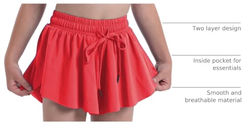 Image of Flowy Shorts for Teen Girls Athletic Running Youth Butterfly Shorts