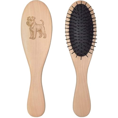 Azeeda Miniature Schnauzer Wooden Hairbrush