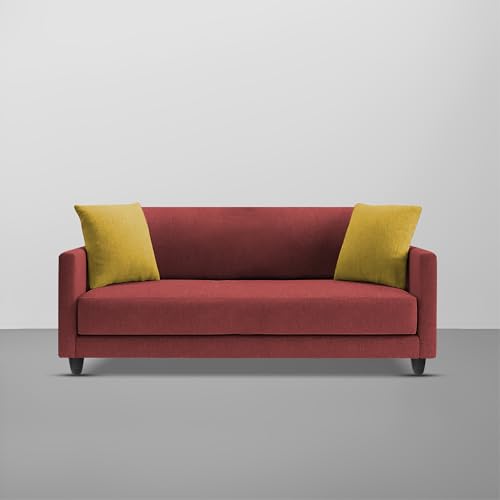 Image of Casaliving Dominic 2 Seater Sofa Set for Living Room (Maroon Fabric) Premium Fabric Sofa